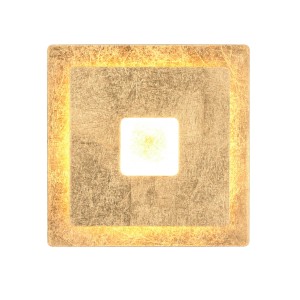 Goldfarbene, eckige Trio LED-Wandlampe Leano für indirekte Beleuchtung.