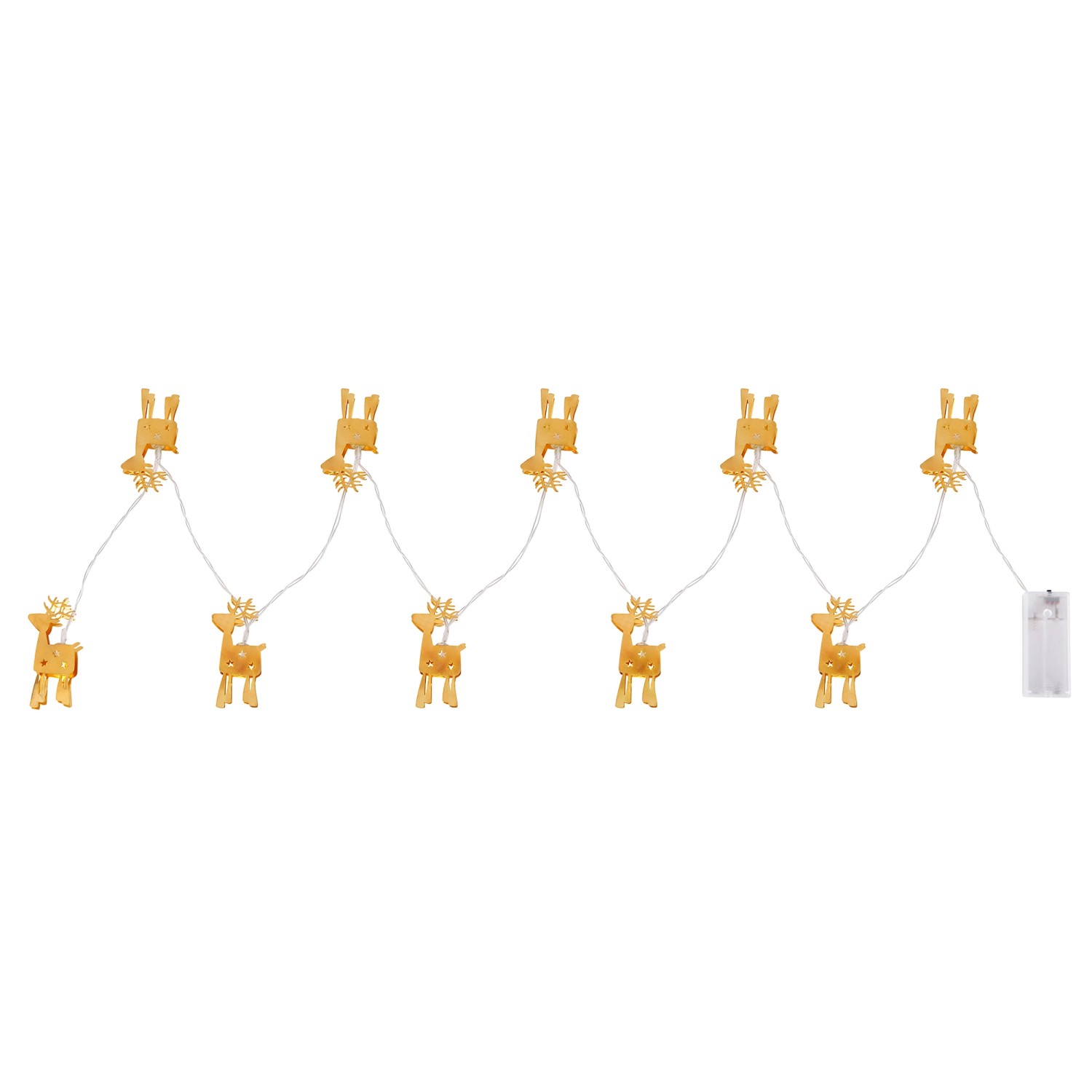 Globo LED-Lichterkette Rentiere 10 LEDs Kunststoff 165 cm Gold