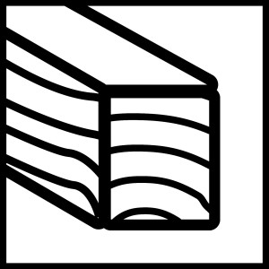 Symbol für Holzzuschnitt mit Einhell Bandsägeblatt Zubehör.