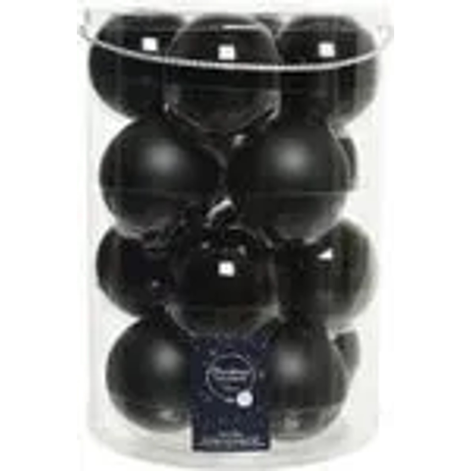 Kaemingk Weihnachtsbaumkugeln Glas  8 cm 16 Stueck Schwarz