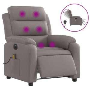 vidaXL Massagesessel Elektrisch Taupe Stoff 3204976