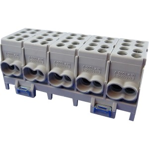 Pollmann Hauptleitungs-Abzweigklemme, 5-polig, fingersicher, für Kabel bis 25mm².