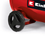 Detailaufnahme: Rotes Einhell Kompressor TC-AC 200/24/8 Rad. Mobiler Druckluftkompressor für Haus und Garage.