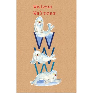 Komar Wandbild ABC Animal mit Walross-Motiv, 50x70 cm, für Kinderzimmer.