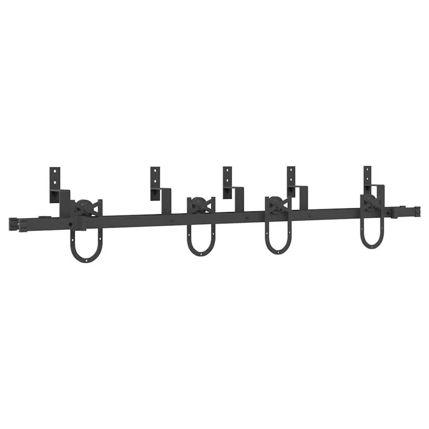 vidaXL Schiebetürbeschlag-Set 183 cm Stahl Schwarz 3295737