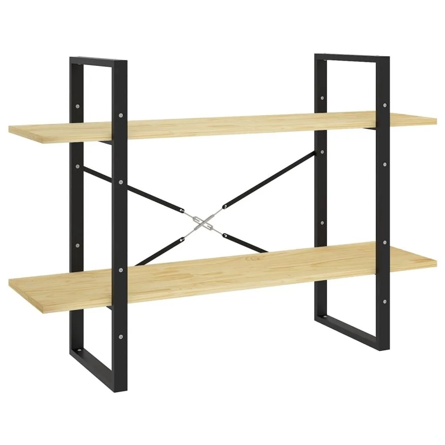 vidaXL Bücherregal 2 Böden 100x30x70 cm Massivholz Kiefer 806472 günstig online kaufen