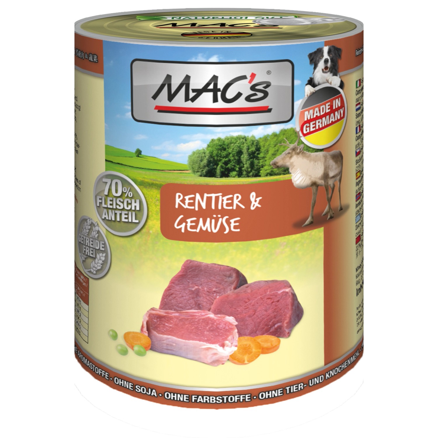 Mac's Hunde-Nassfutter Rentier und Gemüse 400 g