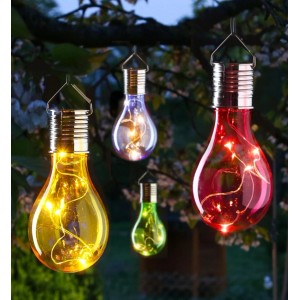 Marelida LED Solar Glühbirne M Lichterkette Solarleuchte Garten Terrasse Balkon 4er Set