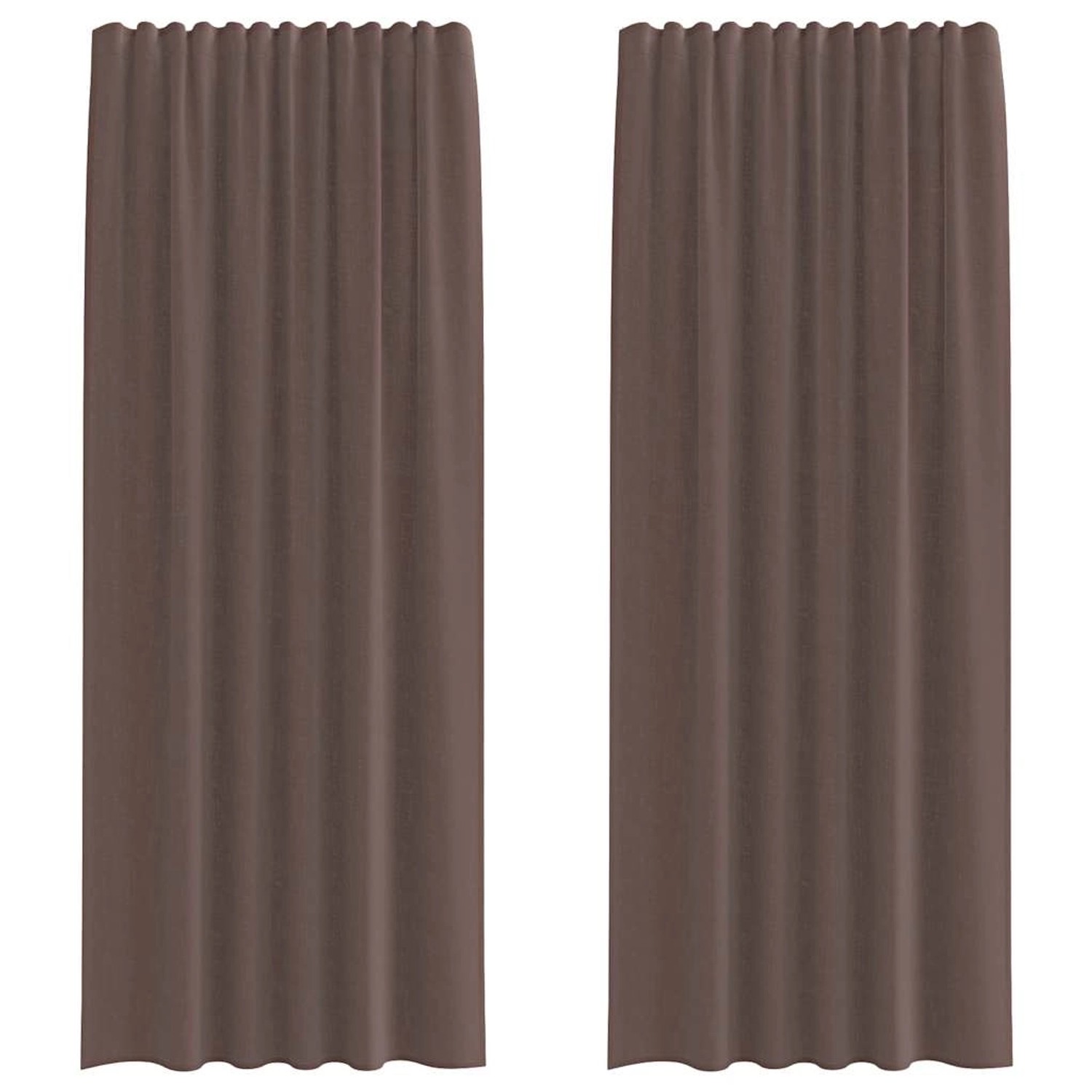 vidaXL Voile Vorhänge mit Lasche 2 Stk Braun 4102263 günstig online kaufen