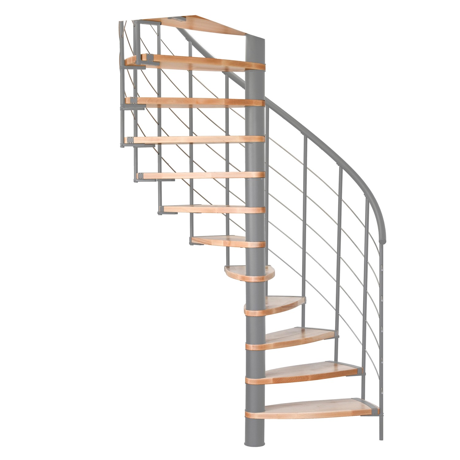 Minka Spindeltreppe Helios Grau-Buche Hell günstig online kaufen