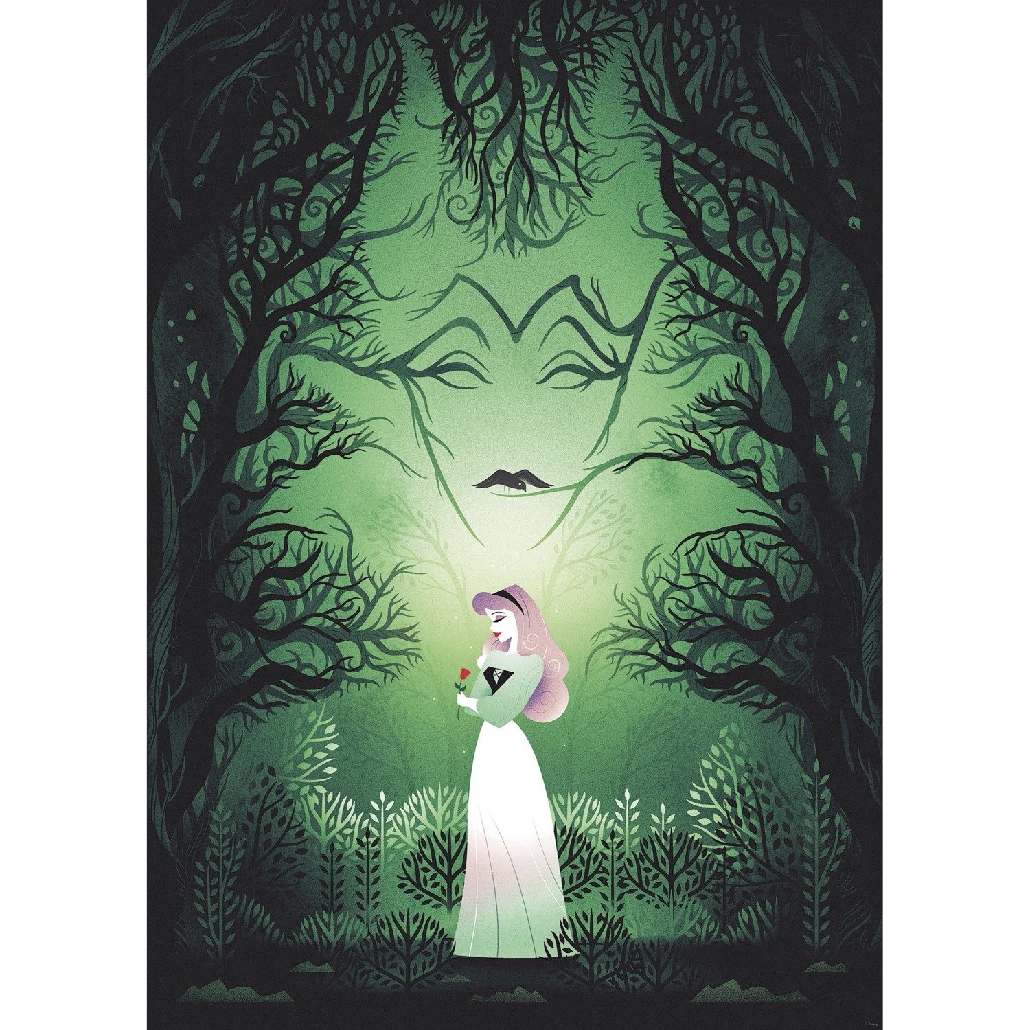 Komar Wandbild Disney Sleeping Beauty Aurora Maleficent 50 cm x 70 cm Grün günstig online kaufen