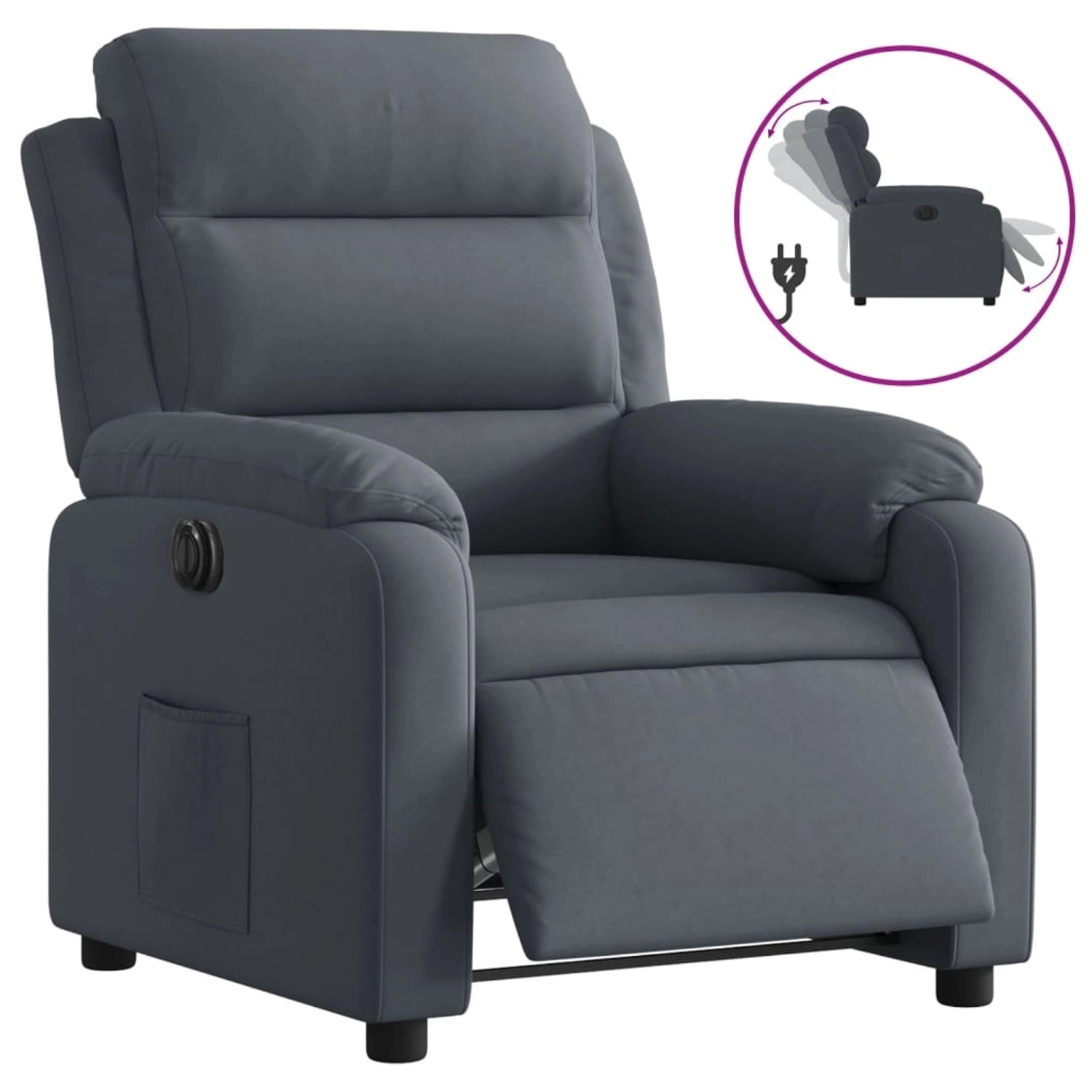 vidaXL Relaxsessel Elektrisch Dunkelgrau Samt 3205071 günstig online kaufen