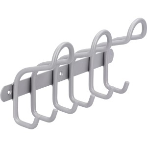 Siro Hakenleiste aus Metall in Aluminiumoptik mit 6 Haken, Länge 300mm.