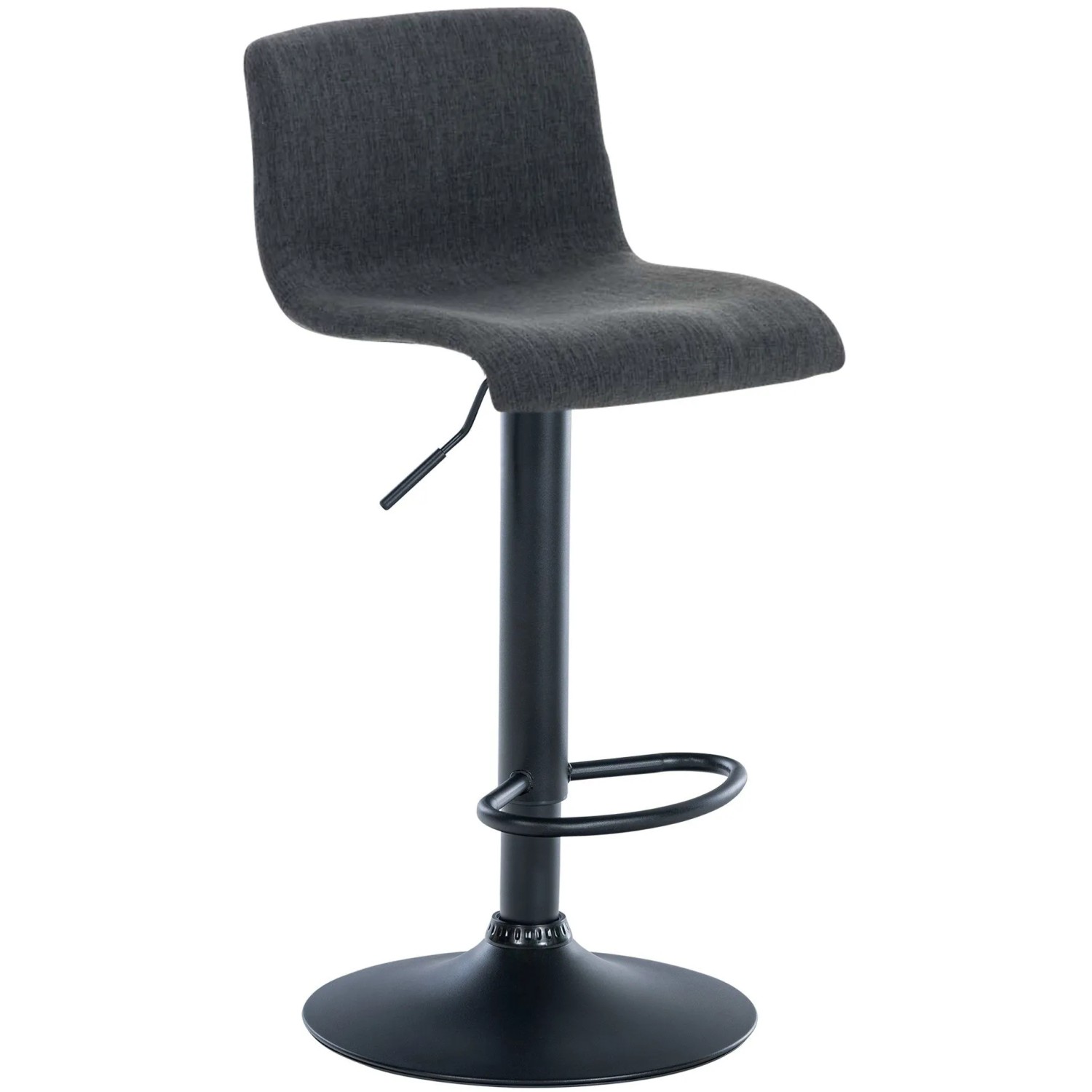 DELUKE Barhocker PESAN Stoff Dunkelgrau 39x36x84cm Schwarz Barstuhl Höhenverstellbar Mit Lehne Drehbar Tresenhocker Tresenstuhl