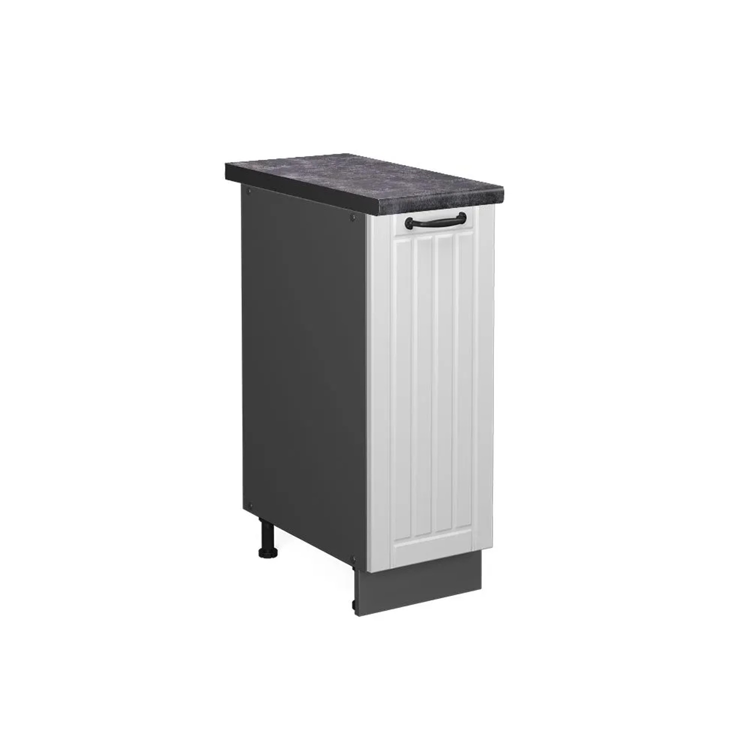 Vicco Apothekerschrank Fame-Line Weiß Landhaus Anthrazit 30 cm AP Anthrazit
