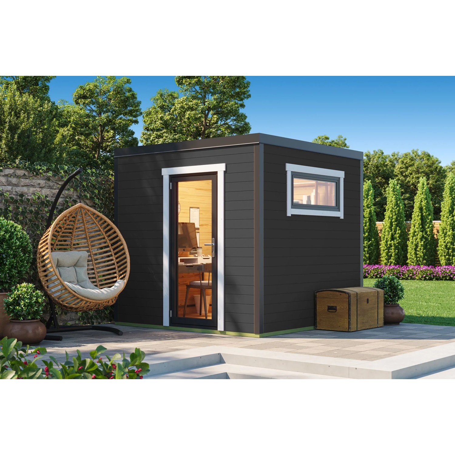 Lasita Gartenhaus Sardinia 1 Carbongrau 250 cm x 250 cm