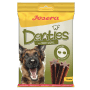 Josera Denties Hunde-Zahnpflegesnacks Turkey & Apple, 180g Packung mit Hund und Kaustangen.