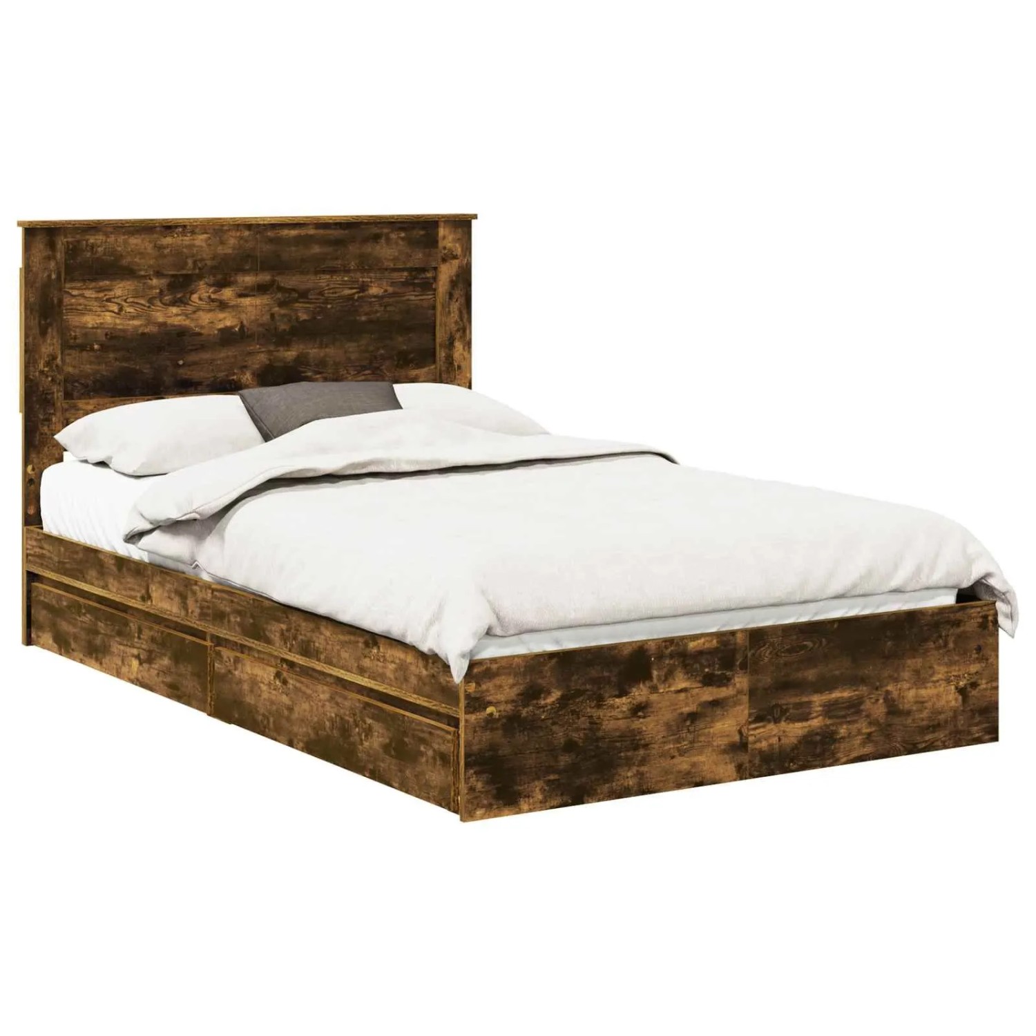 vidaXL Stauraumbett Räuchereiche 120 x 190 cm Holzwerkstoff 3410257 günstig online kaufen