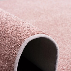 Detailansicht: Rosa Snapstyle Hochflor Teppich Luna, 80x200cm. Weicher Velours.