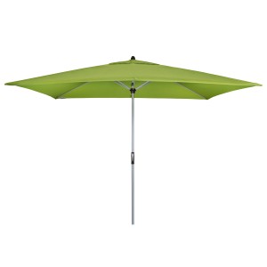 Grüner Doppler Balkonschirm Active Auto Tilt mit Kurbel, 294x200 cm, für optimalen Sonnenschutz.