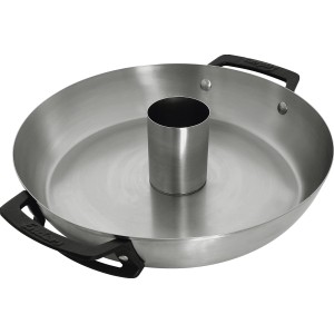 Enders Geflügelhalter Switch Grid aus Edelstahl mit schwarzen Griffen.