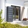 4rain Wandtank Slim Stone Decor 500 l Graphite Grey an Hauswand. Regenwassertonne in Steinoptik.