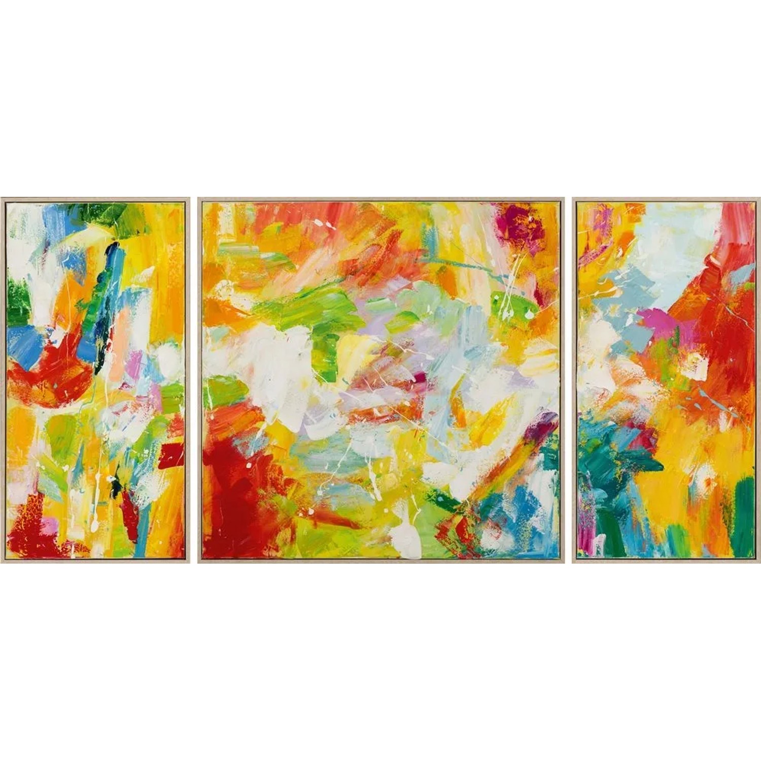Art Universe Leinwandbild Farbspektakel als Triptychon 82x167 cm