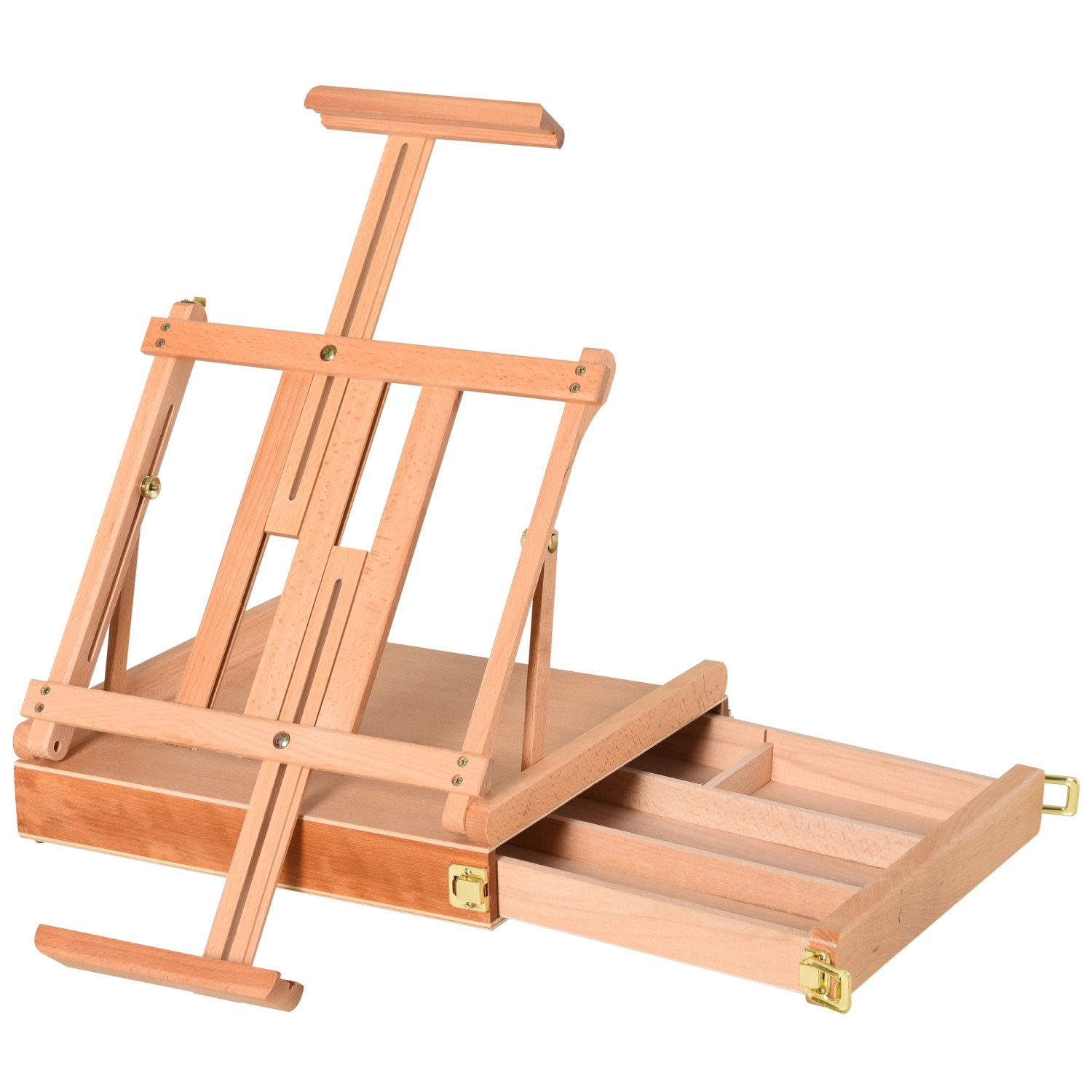 Vinsetto Staffelei Faltbar mit Schublade Buchenholz Natur 42 x 36 x 12,5 cm günstig online kaufen