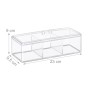 Relaxdays Teebox Kunststoff Transparent mit 3 Fächern 23 cm x 9 cm x 9,5 cm 0,27 kg_4