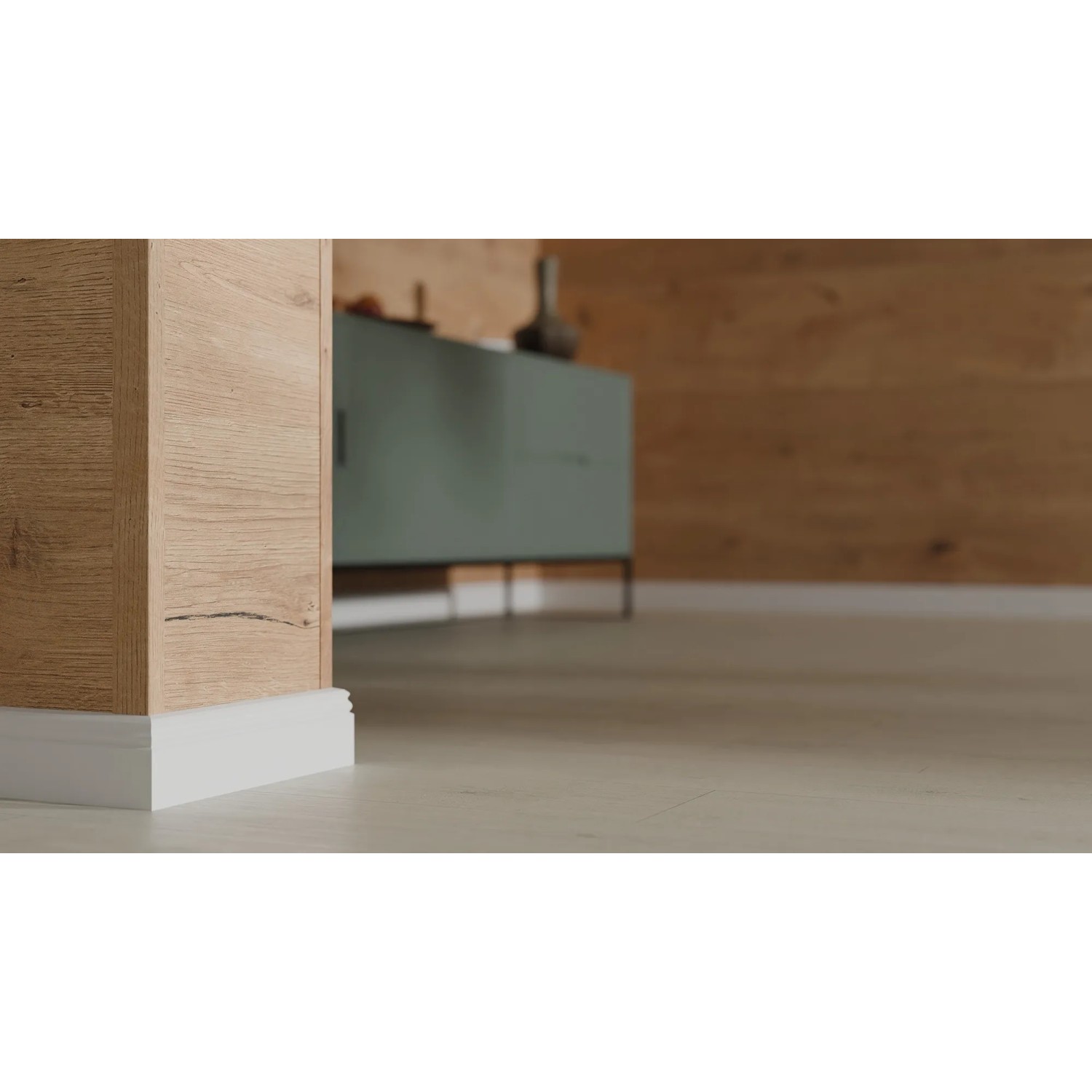 Egger Decowall Wandverkleidung DO008 Loveland Eiche, Detailaufnahme der Paneele an einer Wand.