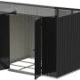 Duramax Metallgerätehaus Palladium 8x6 in Anthrazit mit geöffneten Türen.