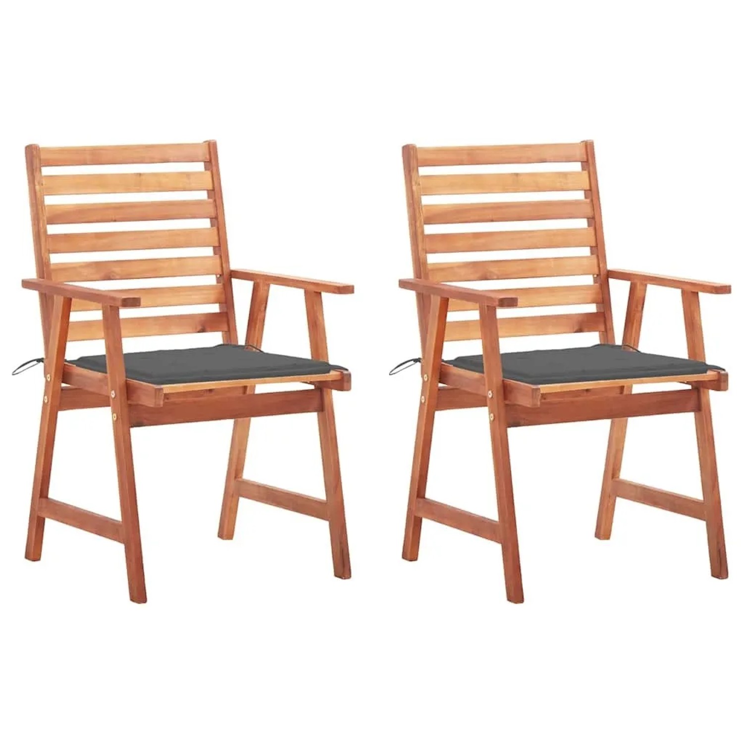 vidaXL Garten-Essstühle 2 Stk mit Kissen Massivholz Akazie 3064320