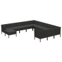 vidaXL 12-tlg. Garten Lounge Set aus Rattan, schwarz, mit Auflagen. Gartenmöbel für Terrasse und Garten.