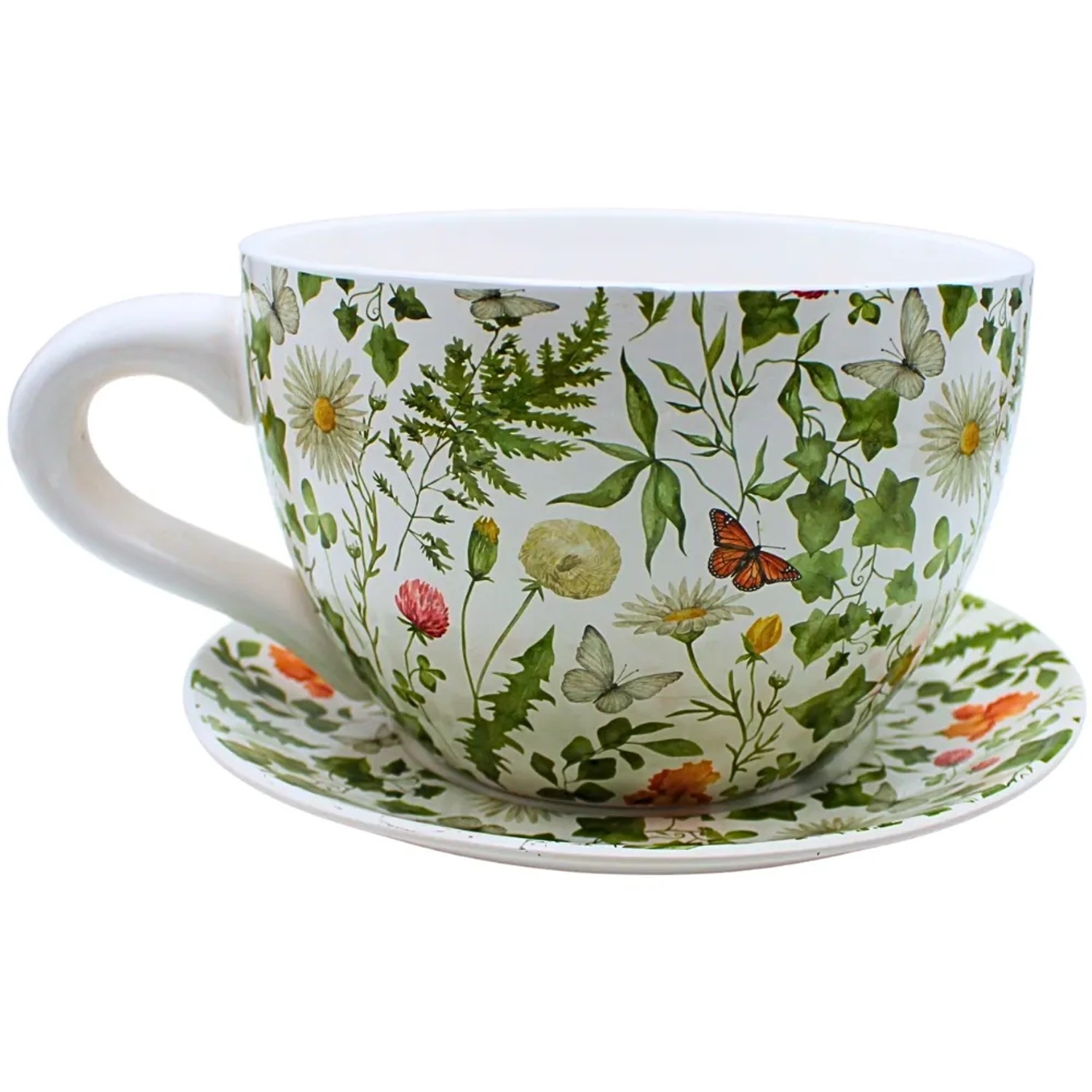 Dekohelden24 XXL Blumentopf Pflanztasse Pflanzkübel Pflanzgefäß L/B/H 34 x 28 x16 cm