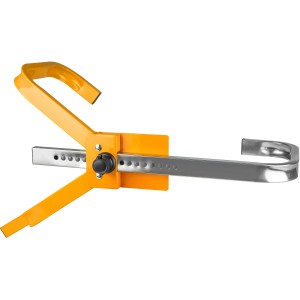 Calima Radkralle für 13-16 Zoll Räder, gelb/silber, Diebstahlschutz für Auto, Wohnmobil & Anhänger.