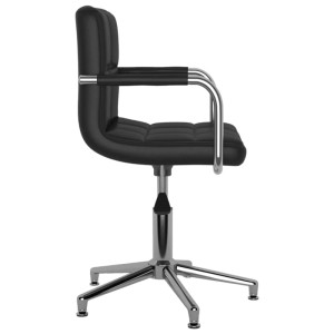 Schwarzer, drehbarer Esszimmerstuhl aus Kunstleder mit Chromgestell (vidaXL, 6er-Set).