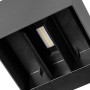 Schwarze PRIOS LED Außenwandleuchte Lius mit Bewegungsmelder aus Aluminium.