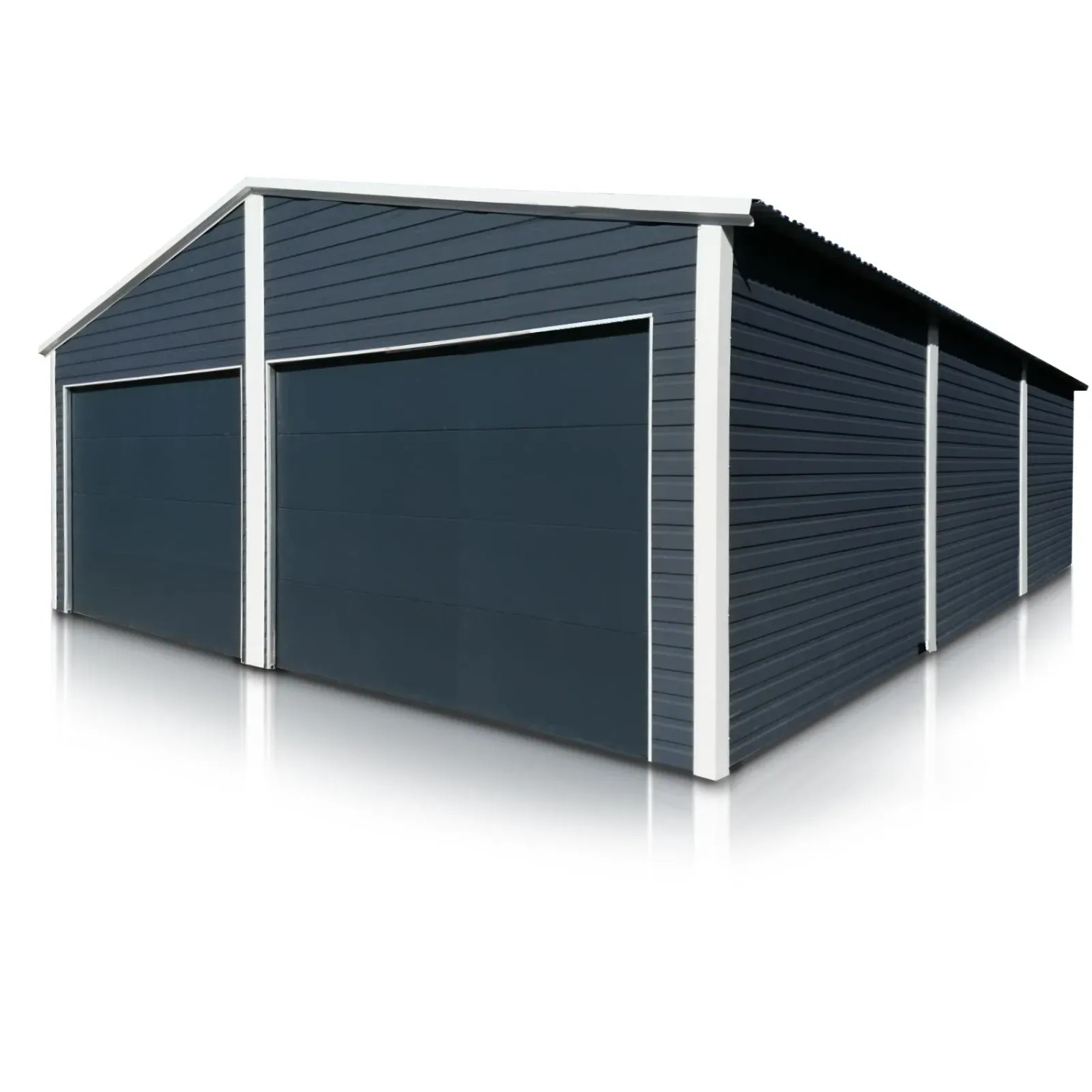 Liderstal Doppelgarage Basic aus Blech 700 x 900 cm Satteldach Graphit