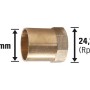 Löt-Übergangsmuffe aus Rotguss, 28 mm x 24,1 mm (Rp 3/4), für Kupferrohre.