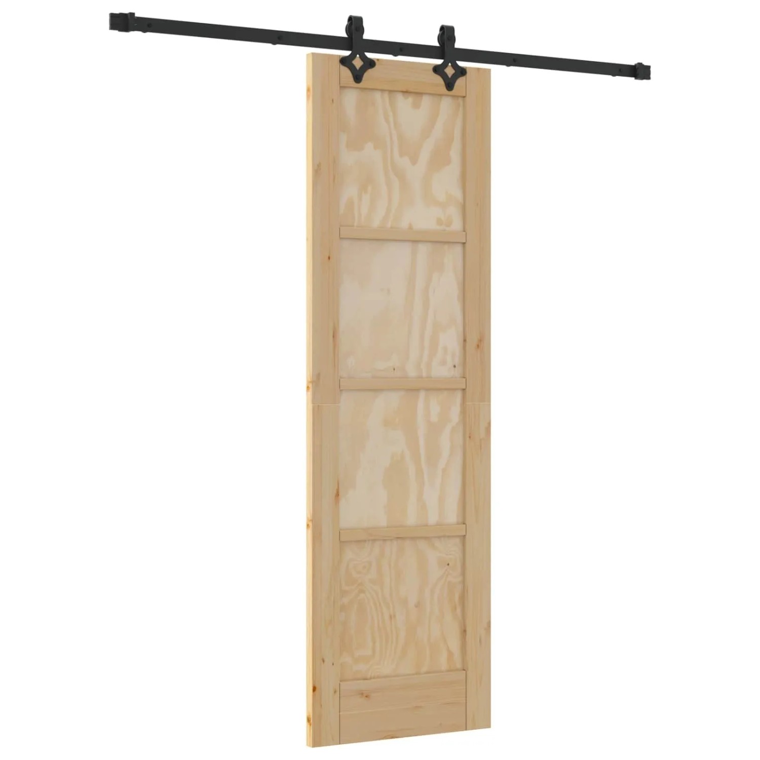 vidaXL Schiebetür Natur und Schwarz 61 x 198,5 cm 3445503