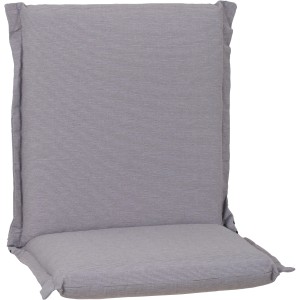 Hellgraue Beo Sitzauflage Atlanta für Niedriglehner Gartenstühle mit Querstreifen.