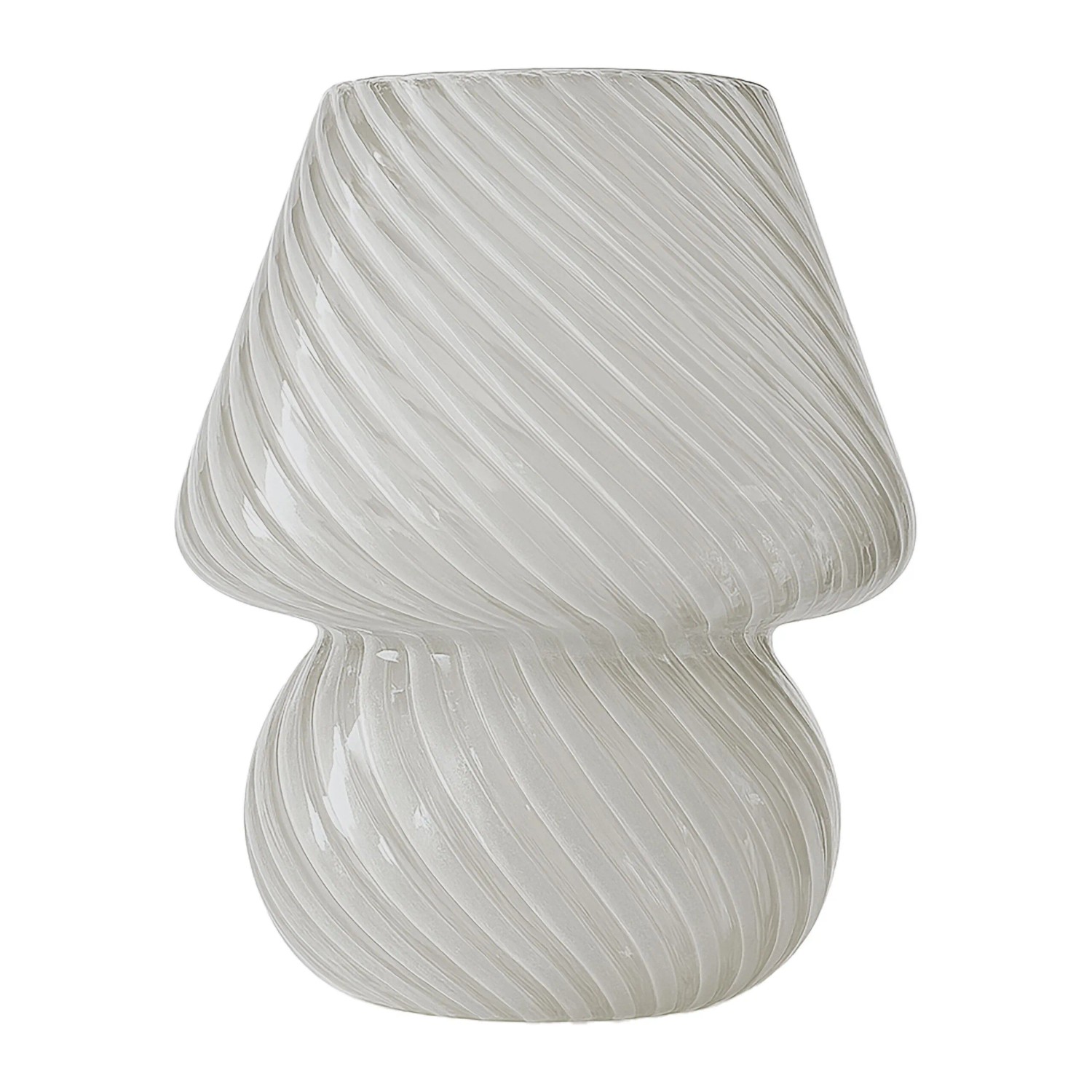 Relaxdays Tischlampe Glas Kunststoff Weiß LED Batteriebetrieben 24 cm x 16 cm