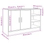 vidaXL Waschbeckenunterschrank in Braun Eichen-Optik, 90x29x55 cm, mit Türen und offenen Fächern.