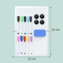 Relaxdays Whiteboard Tisch Eisen Aluminium Kunststoff Weiß Silber Magnetisch Doppelseitig 30 cm x 20 cm 0,37 kg_4