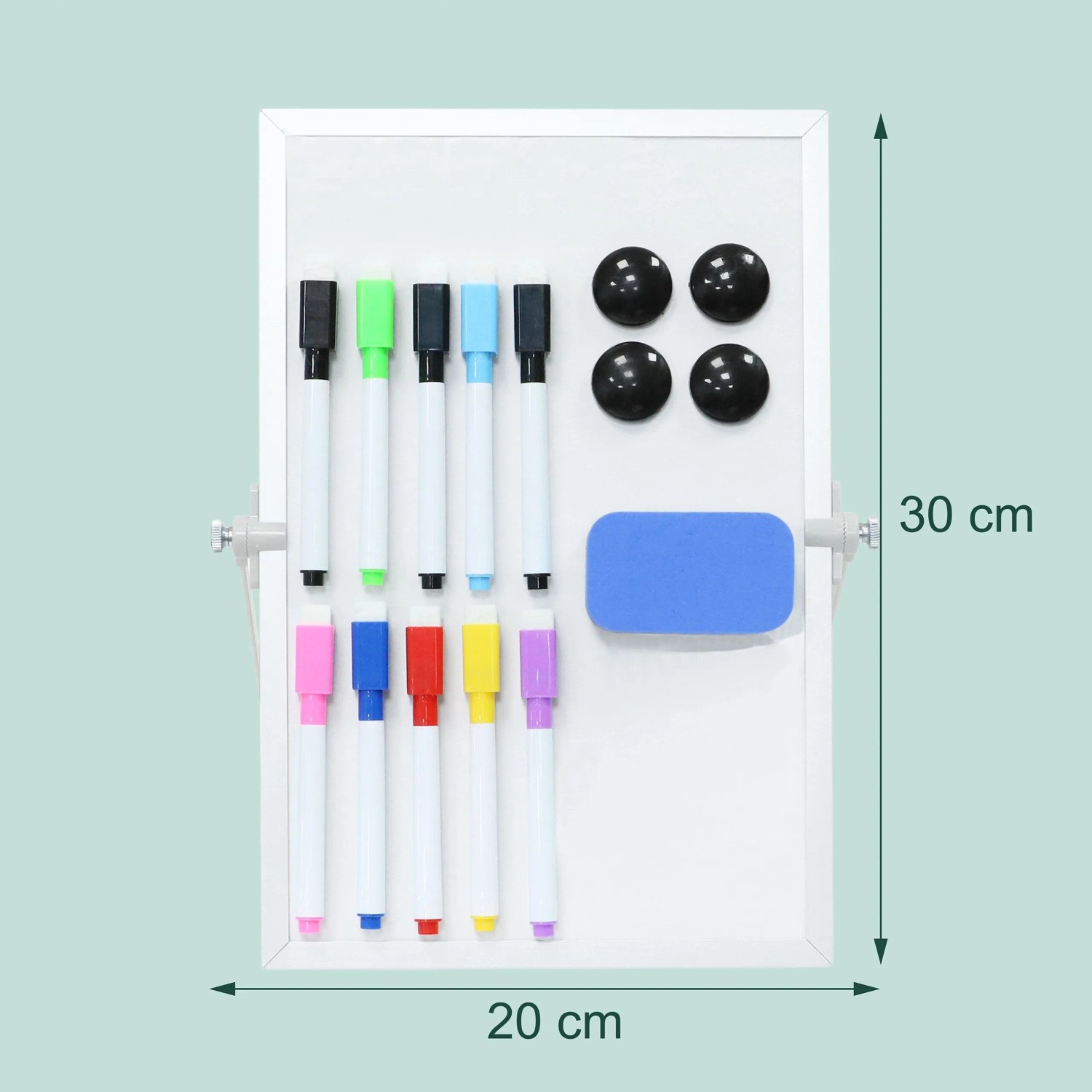 Relaxdays Whiteboard Tisch Eisen Aluminium Kunststoff Weiß Silber Magnetisch Doppelseitig 30 cm x 20 cm 0,37 kg_4