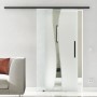 Levidor Glasschiebetür Bremen Schwarz, 77,5x205cm, mit Stangengriff. Glastür Komplettset für moderne Raumgestaltung.