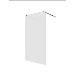 Freistehende Glaszentrum Hagen Dusche 98x200cm mit satinierter Duschwand und 2 Haltern.