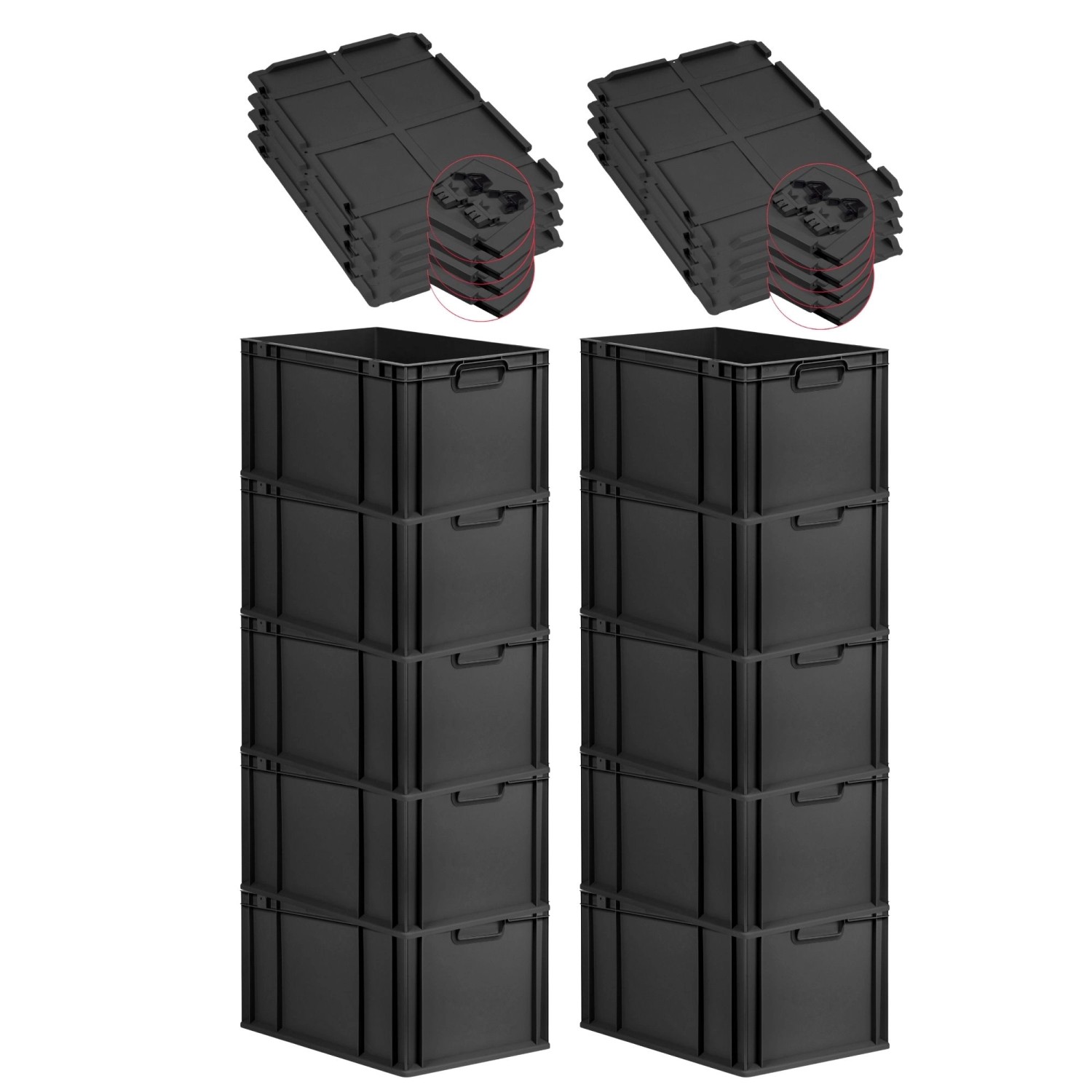 PROREGAL SuperSparSet 10x Eurobox Nextgen Grip Mit Scharnierdeckel Und Schw günstig online kaufen
