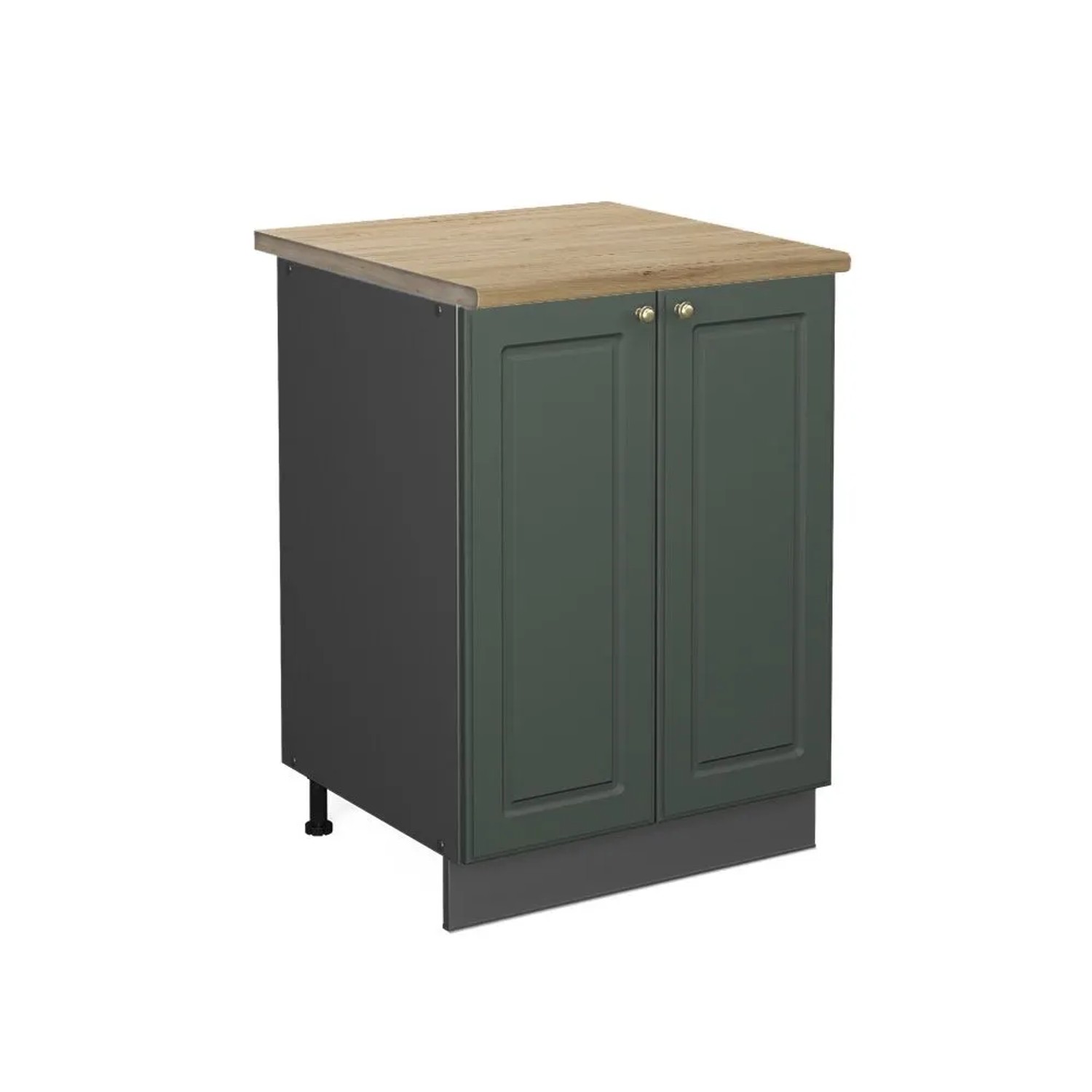Vicco Küchenunterschrank Fame-Line Grün-Gold Landhaus Anthrazit 60 cm AP Eiche