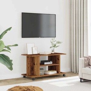 vidaXL TV-Regal mit Rollen Altholz-Optik 80x40x45 cm Holzwerkstoff 855790